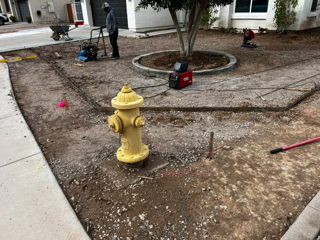 Fresh decomposed granite laid clean around the front walk